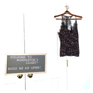 Floral lace crop top with sexy lace back